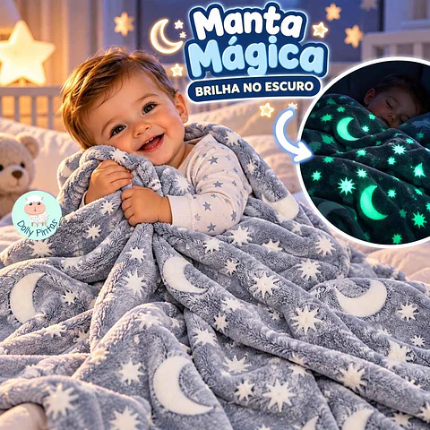 Manta Mágica ESTRELAS E LUAS (brilha no escuro)