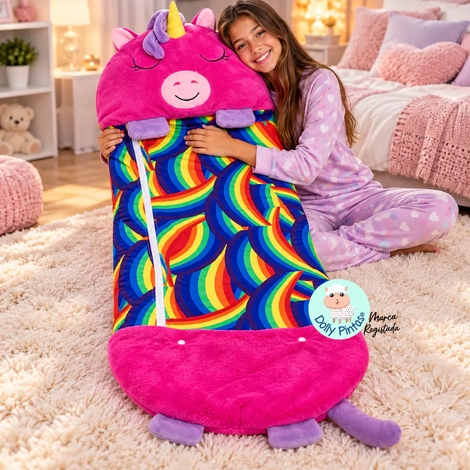 SACO-CAMA UNICÓRNIO ROSA (vários tamanhos) 1