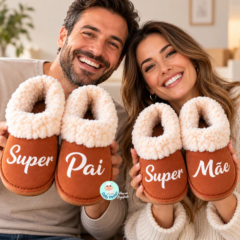 Pantufas "Super Parentescos" - Criança e Adulto