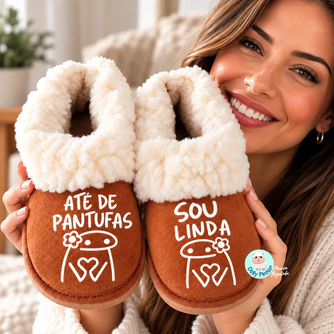 Pantufas "Até de Pantufas Sou Linda Flork" - Adulto
