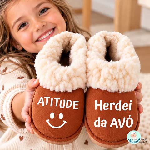 Pantufas "Atitude" Personalizadas - Criança e Adulto