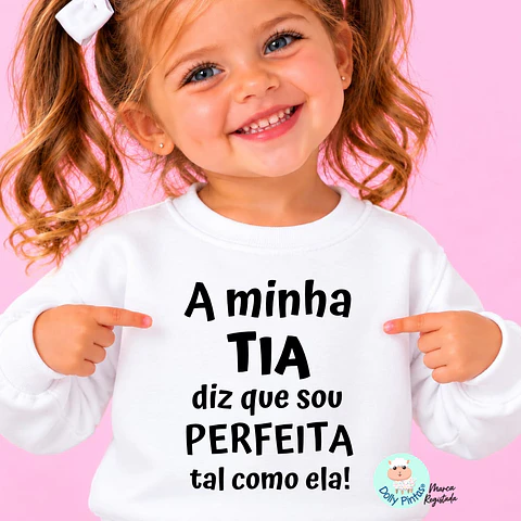 Camisola Sweat "Perfeita (o)" Personalizada (criança)