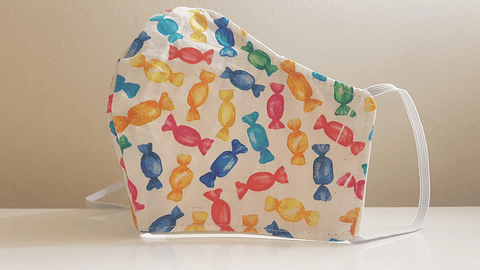 Máscara de TNT Lavável e Reutilizável - Rebuçados