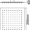 Pulverizador / Cabeça para chuveiro quadrado 20 cm 2