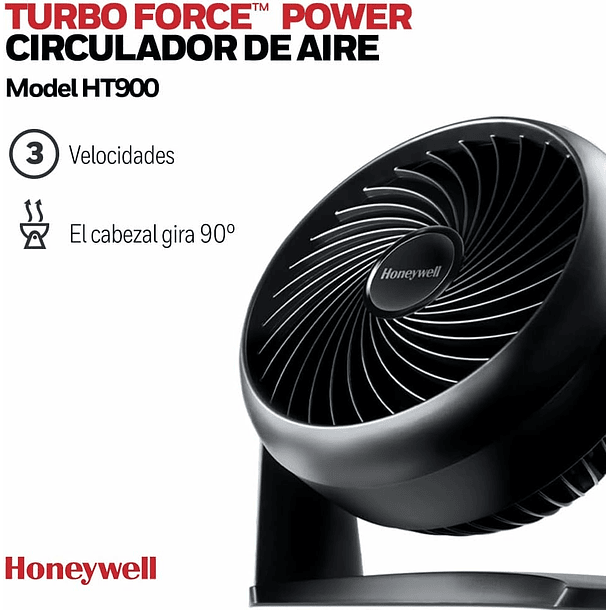 Ventoinha Honeywell HT900E TurboForce Silenciosa 2