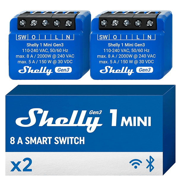 Relé Interruptor Shelly 1 Mini Gen3 Sem Fios 2 Un 1