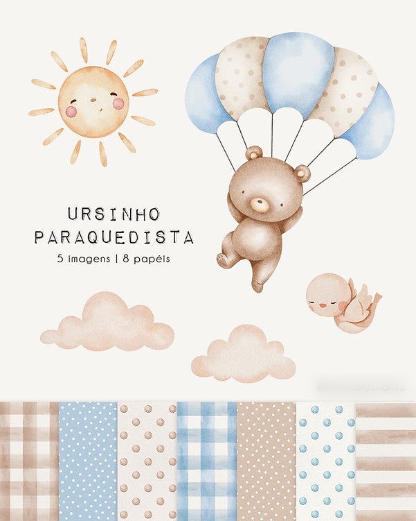 Ursinho Paraquedista - Kit Digital 1
