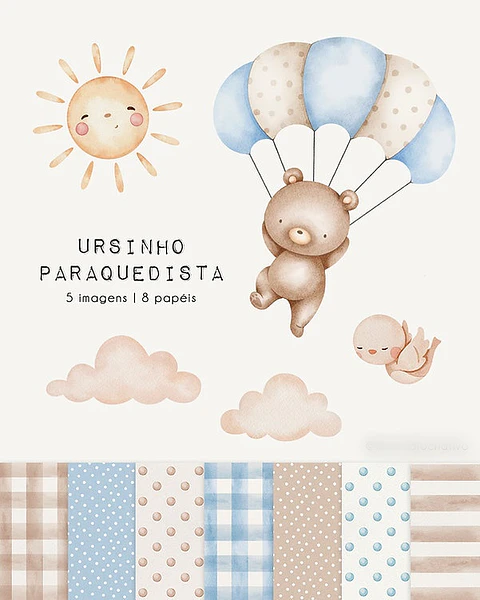 Ursinho Paraquedista - Kit Digital
