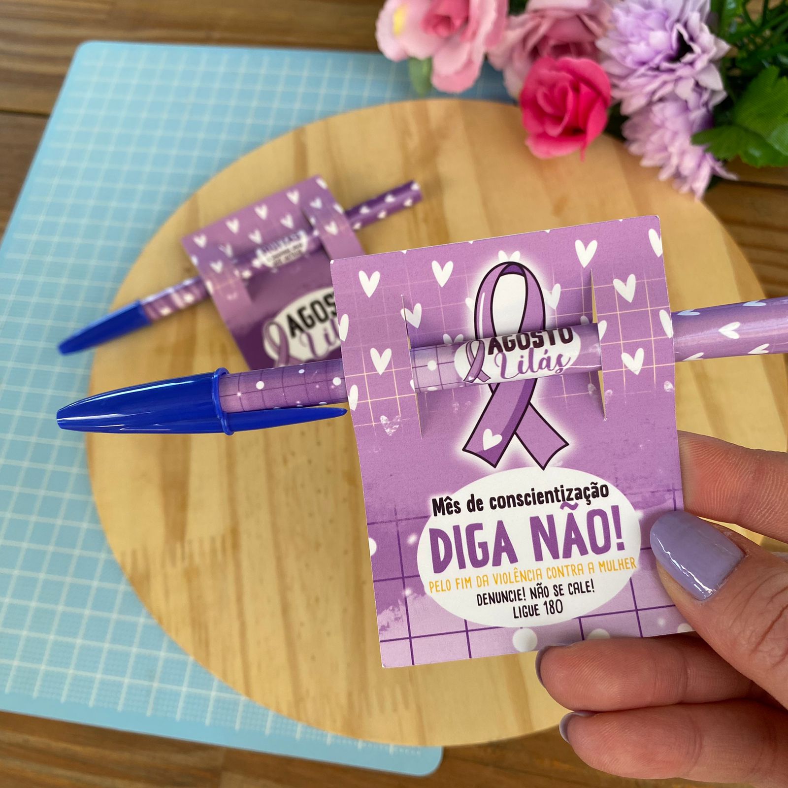 Tag Caneta - Agosto Lilás 1