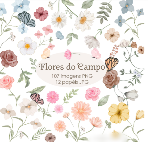 Flores Campo - Kit Digital 1
