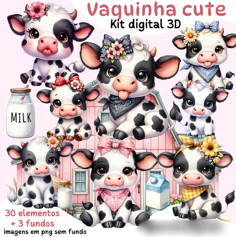 Vaquinha Cute - Kit Digital