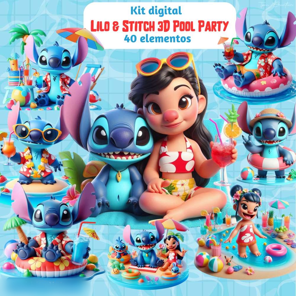 Lilo e Stitch Pool Party - Kit Digital 1
