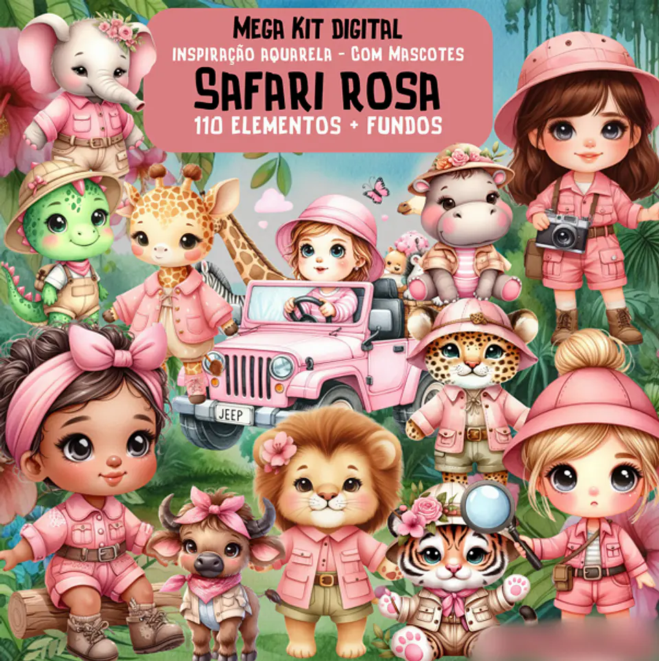 Safari Rosa - Kit Digital 1