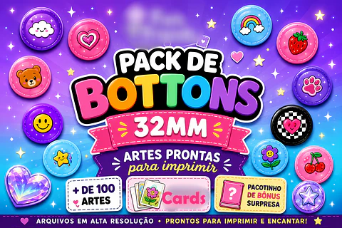 Pack Bottons 32mm - Arquivo de Corte