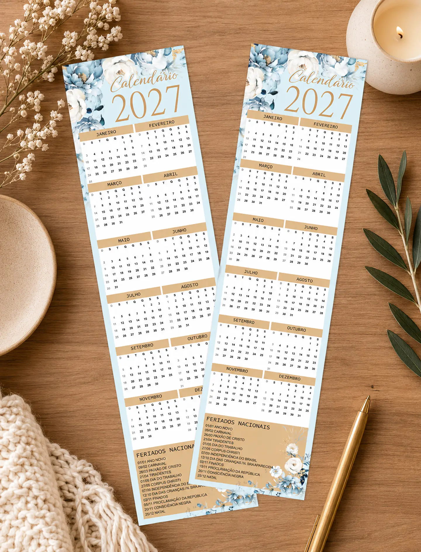 Marcadores de Páginas - Calendário 2027 1