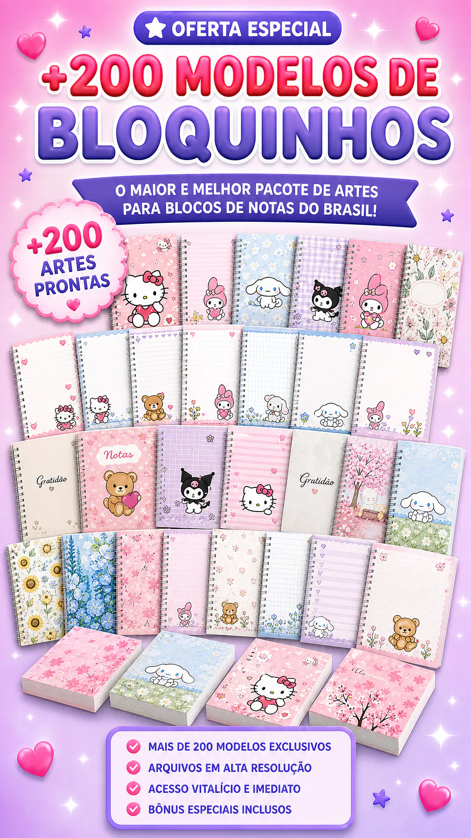+200 Modelos de Bloquinhos - Encadernação 1