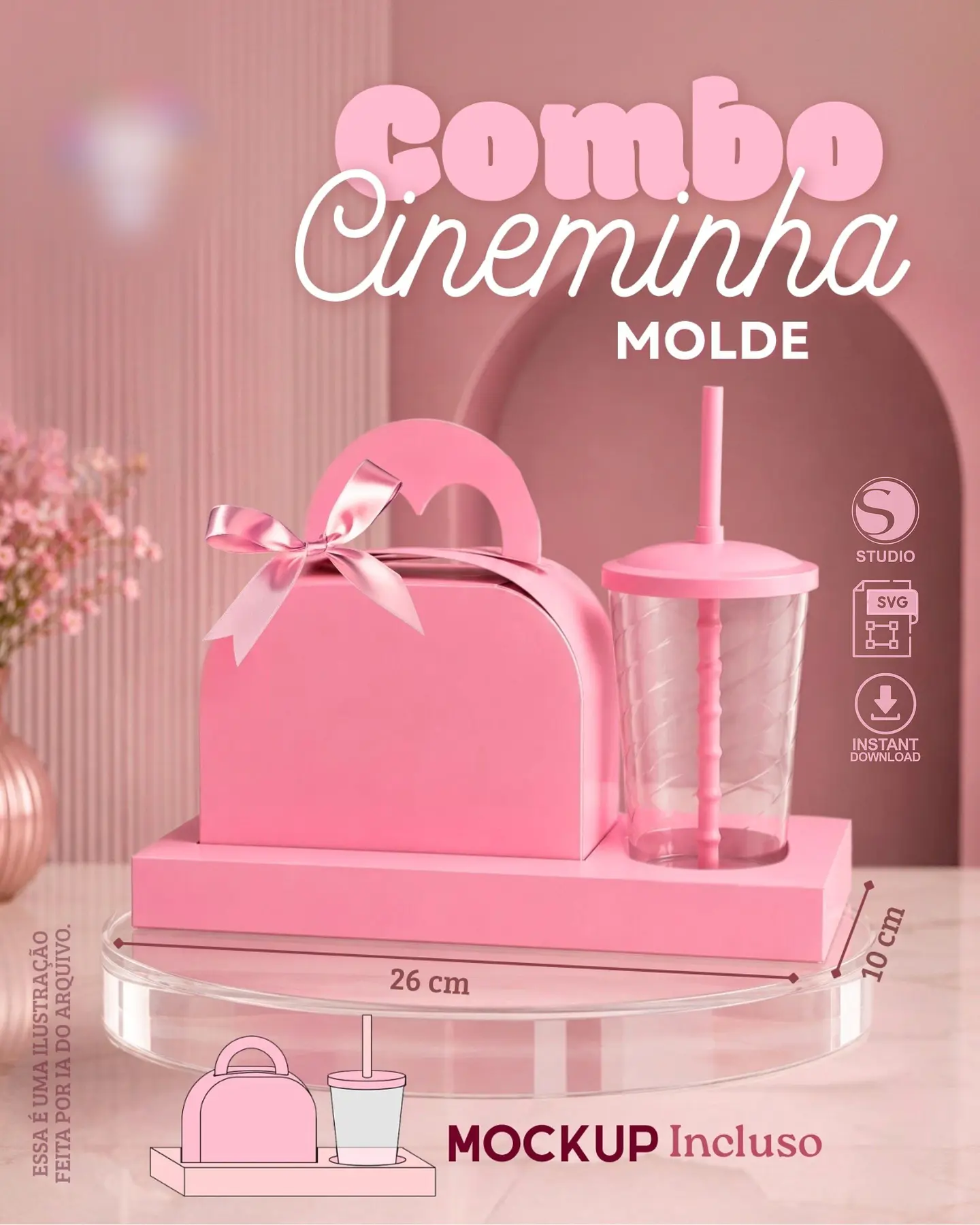 Kit Cinema com Maletinha e Copo- Arquivo de Corte 1