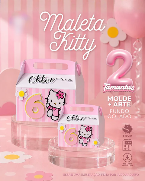 Maleta Hello Kitty- Arquivo de Corte