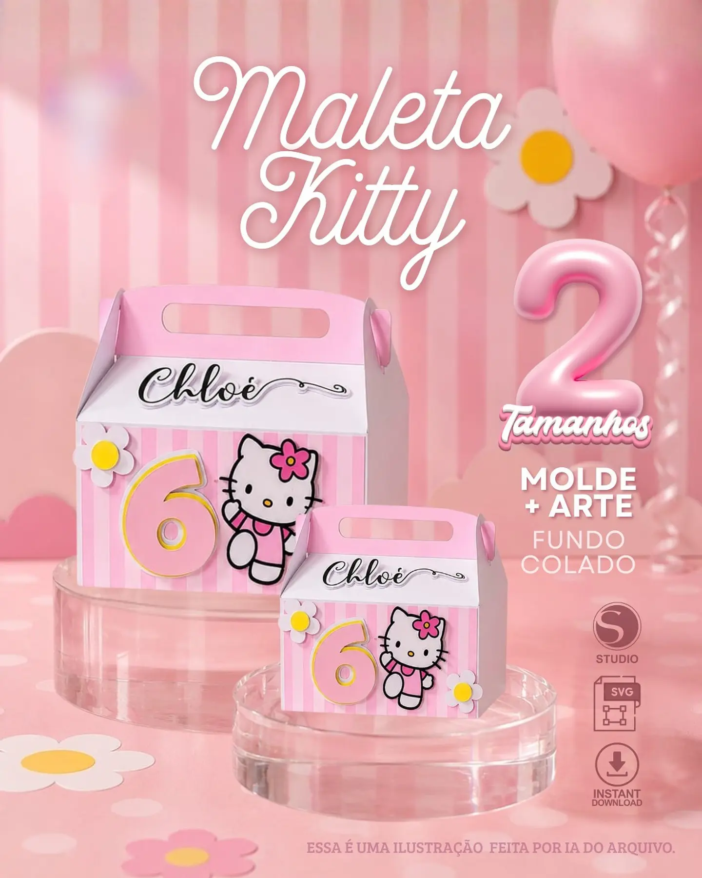 Maleta Hello Kitty- Arquivo de Corte 1