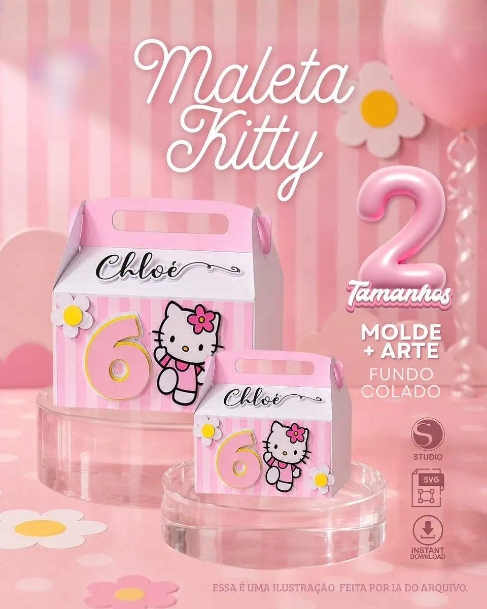 Maleta Hello Kitty- Arquivo de Corte 1