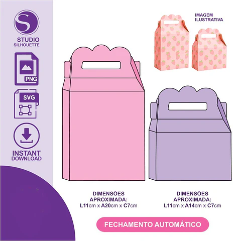 Maletinha automática dois tamanhos - Arquivo de Corte
