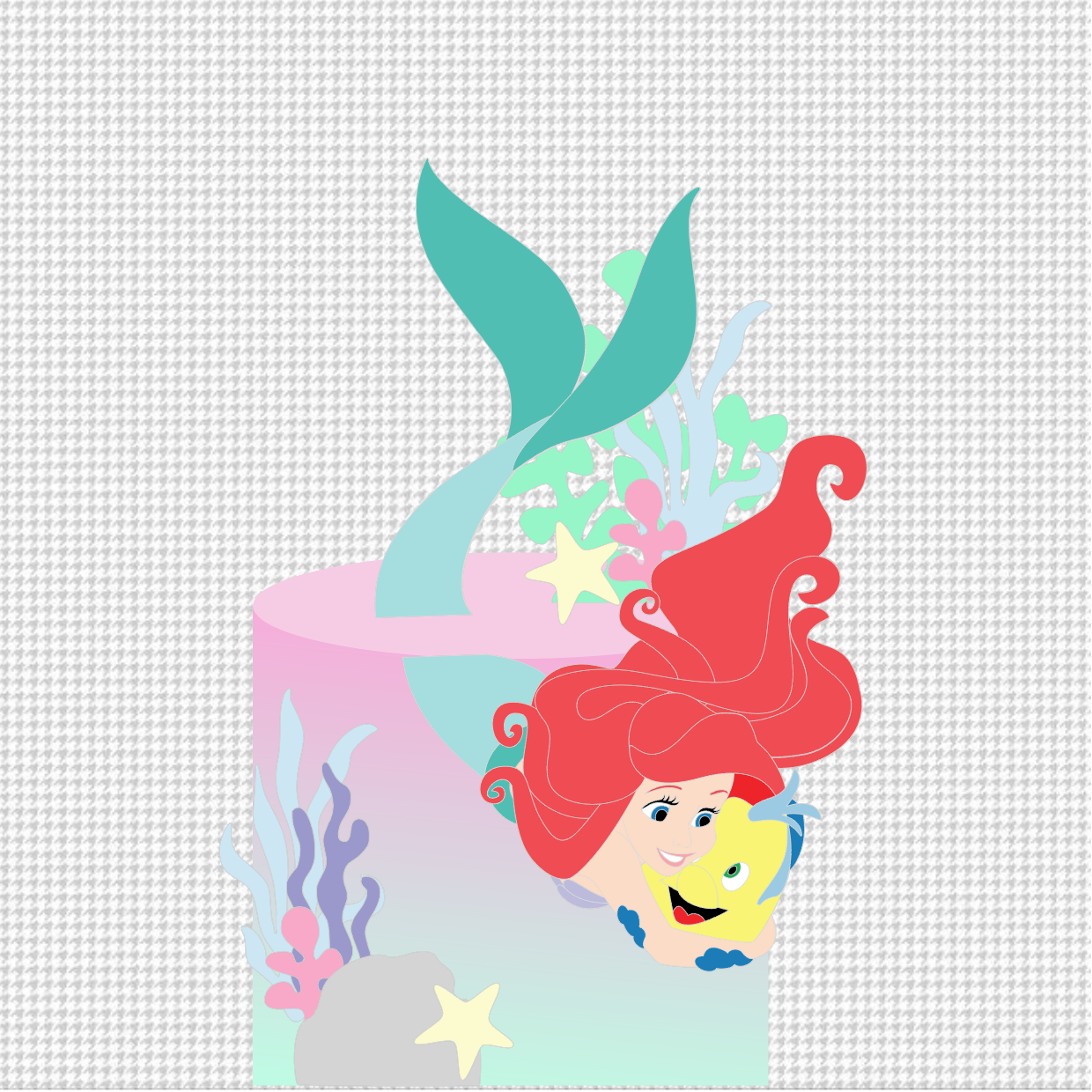 Topo de Bolo - A Pequena Sereia Ariel 1