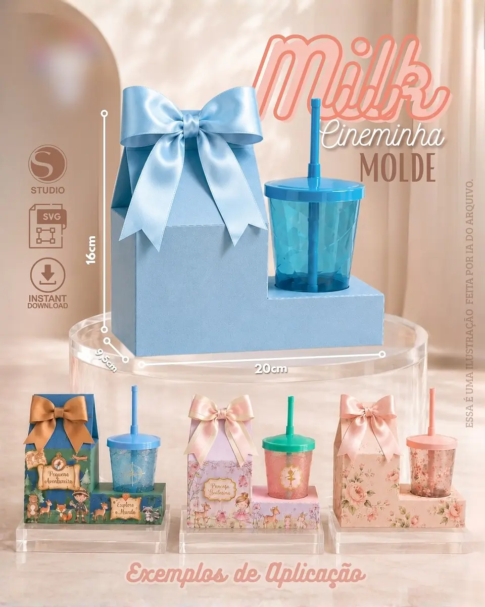 Milk com copo Twister - Arquivo de Corte  1