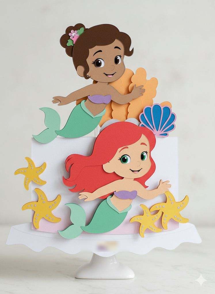 Topo de Bolo - A Pequena Sereia Ariel 1