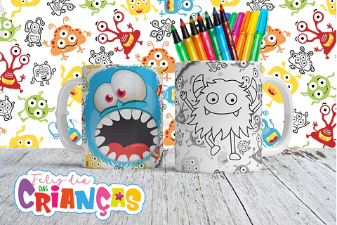 Canecas para Colorir - Sublimação