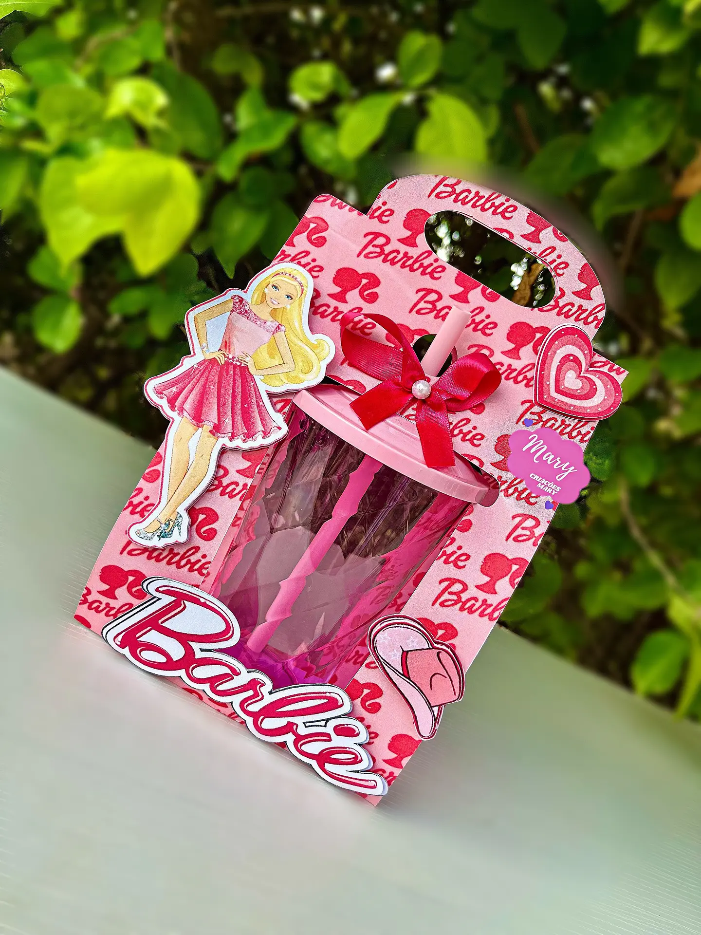 Caixa Copo Twister Barbie - Arquivo de Corte 1