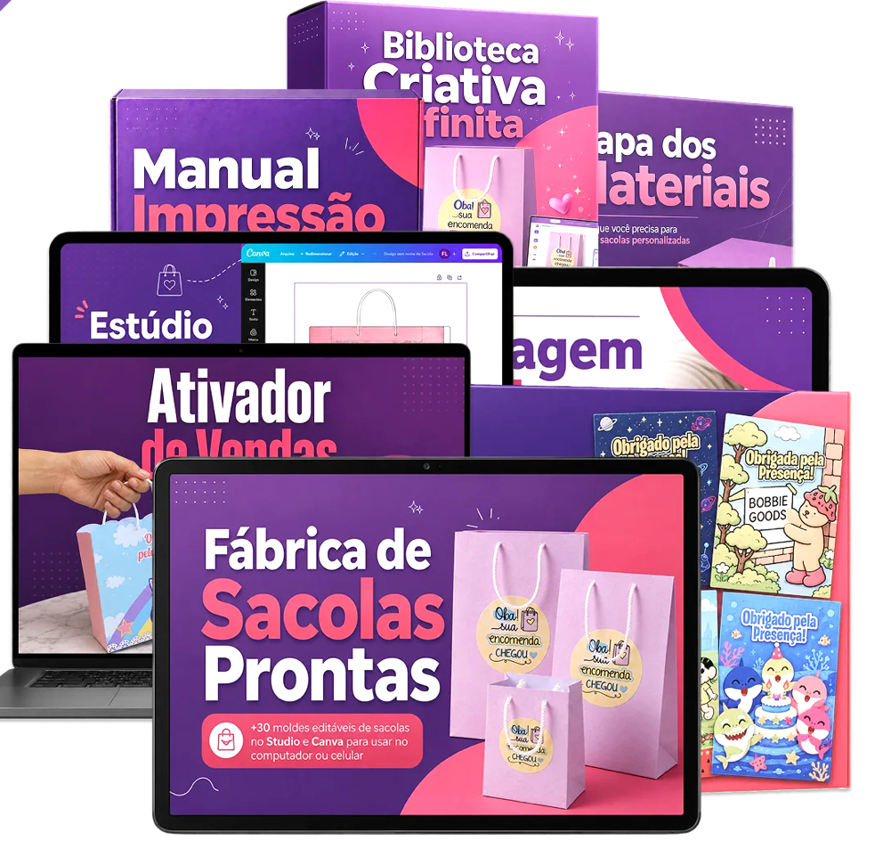 Kit Sacolas Criativas - Arquivo de Corte 1