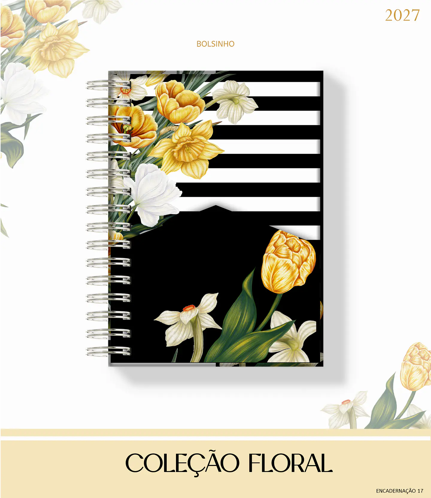 Floral Amarelo e Preto - Agenda 2027 e Permanente 2