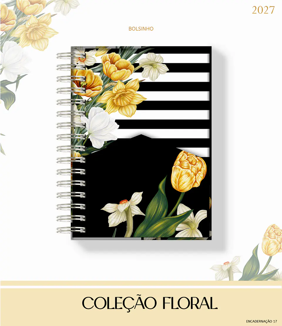 Floral Amarelo e Preto - Agenda 2027 e Permanente 2