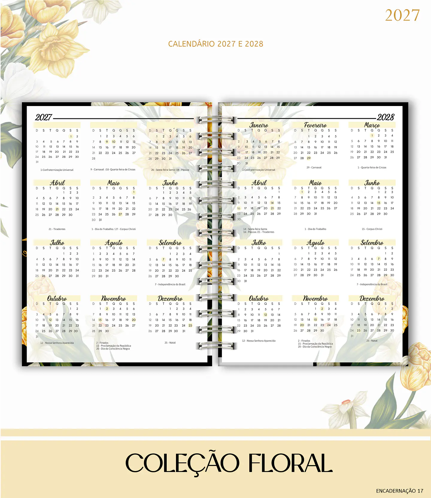 Floral Amarelo e Preto - Agenda 2027 e Permanente 3
