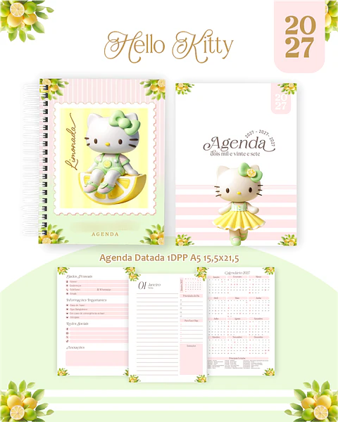 Hello Kitty - Encadernação 2027