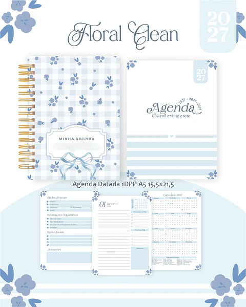 Floral Clean - Encadernação 2027