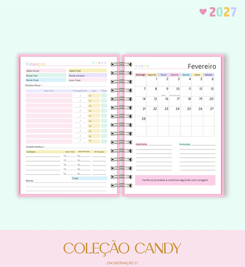 Agenda Candy 2027 - Encadernação