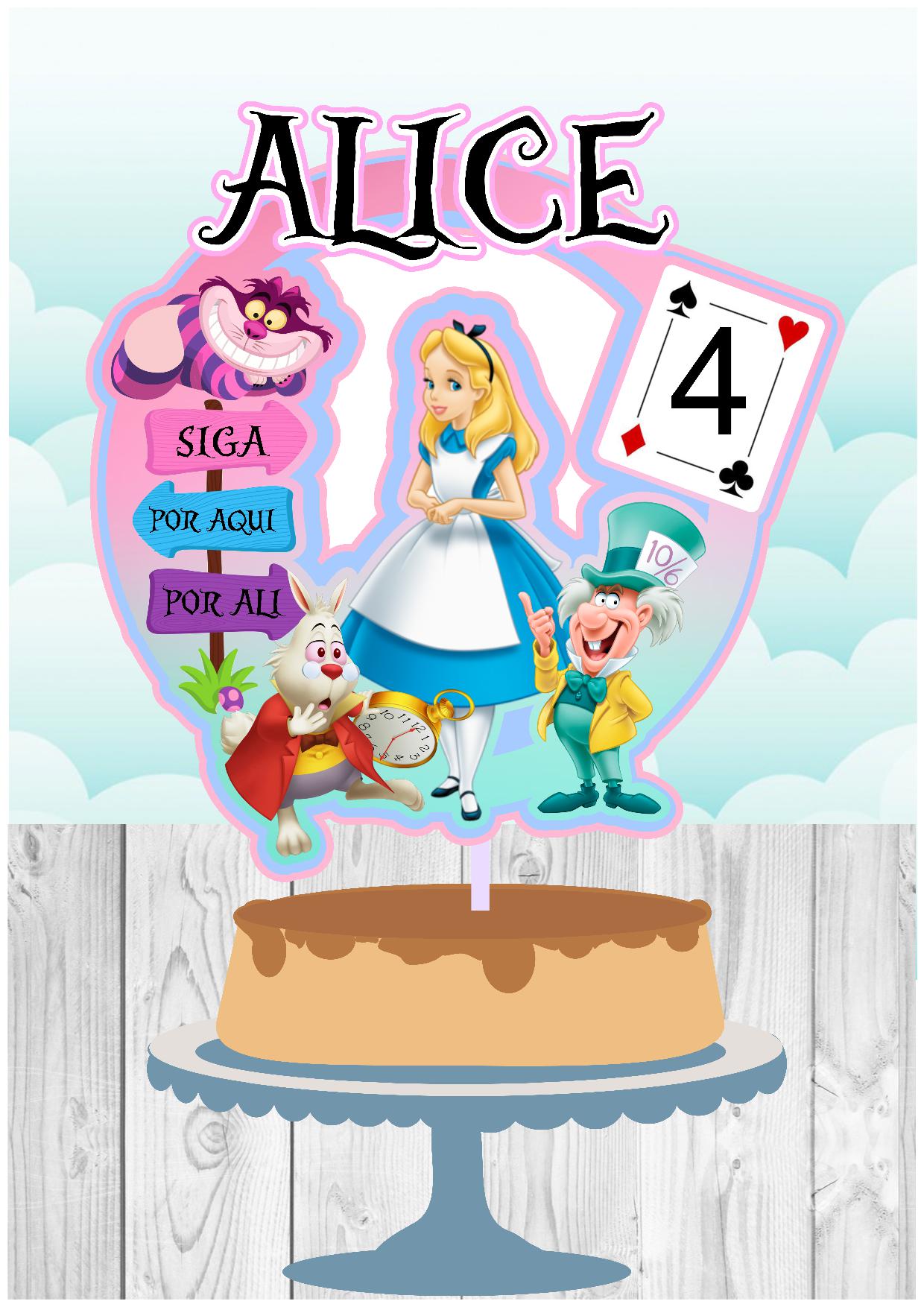 Topo de Bolo - Alice  1