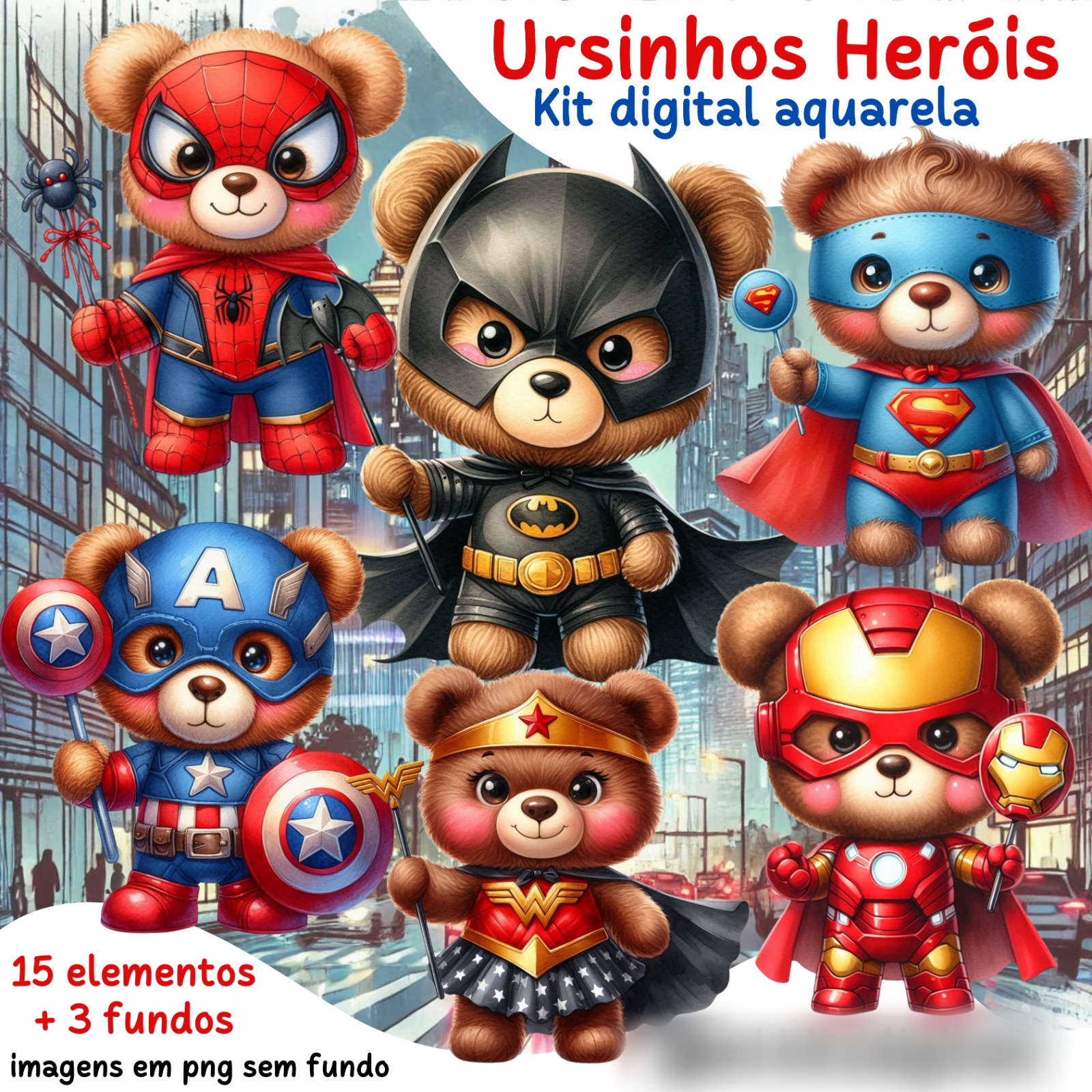 Ursinhos Heróis - Kit Digital 1