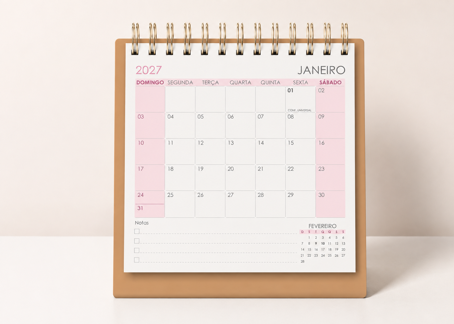 Calendário Pocket 2027 1