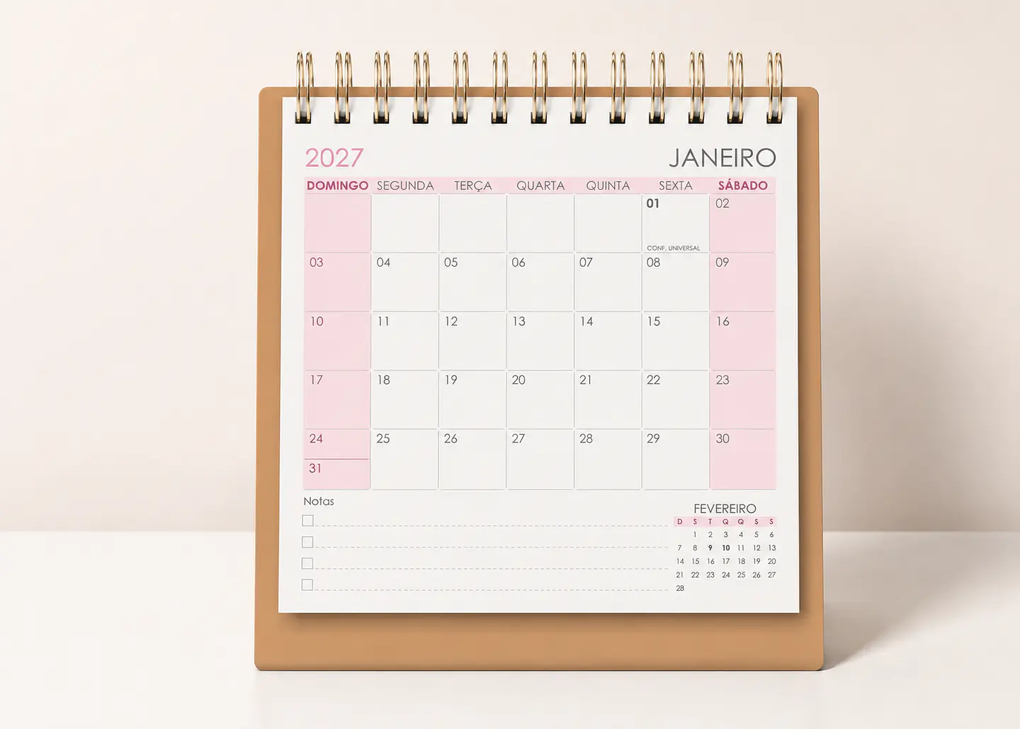 Calendário Pocket 2027 1