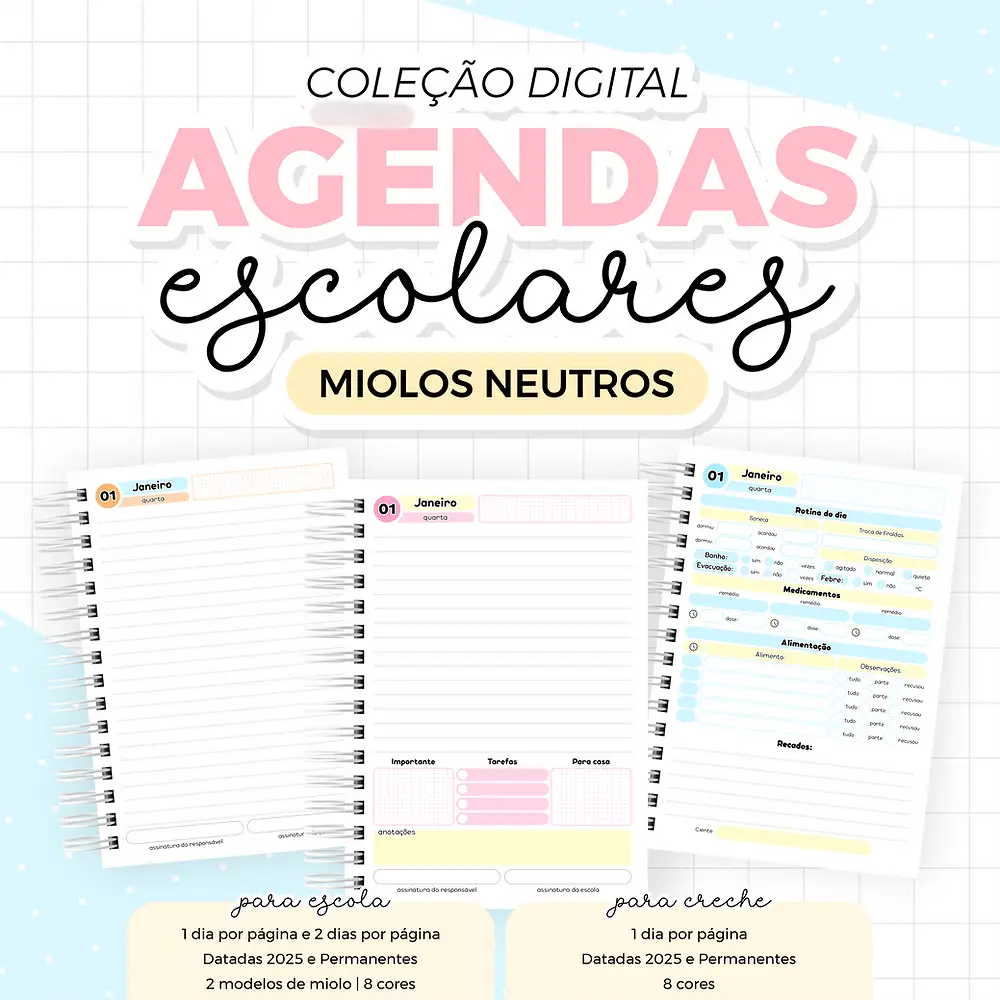 Coleção Agendas Escolares Neutras 1