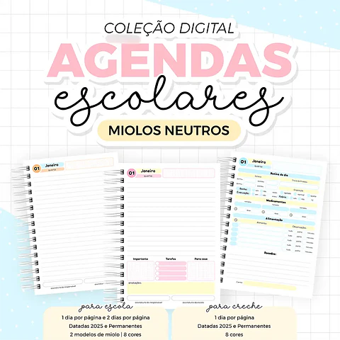 Coleção Agendas Escolares Neutras