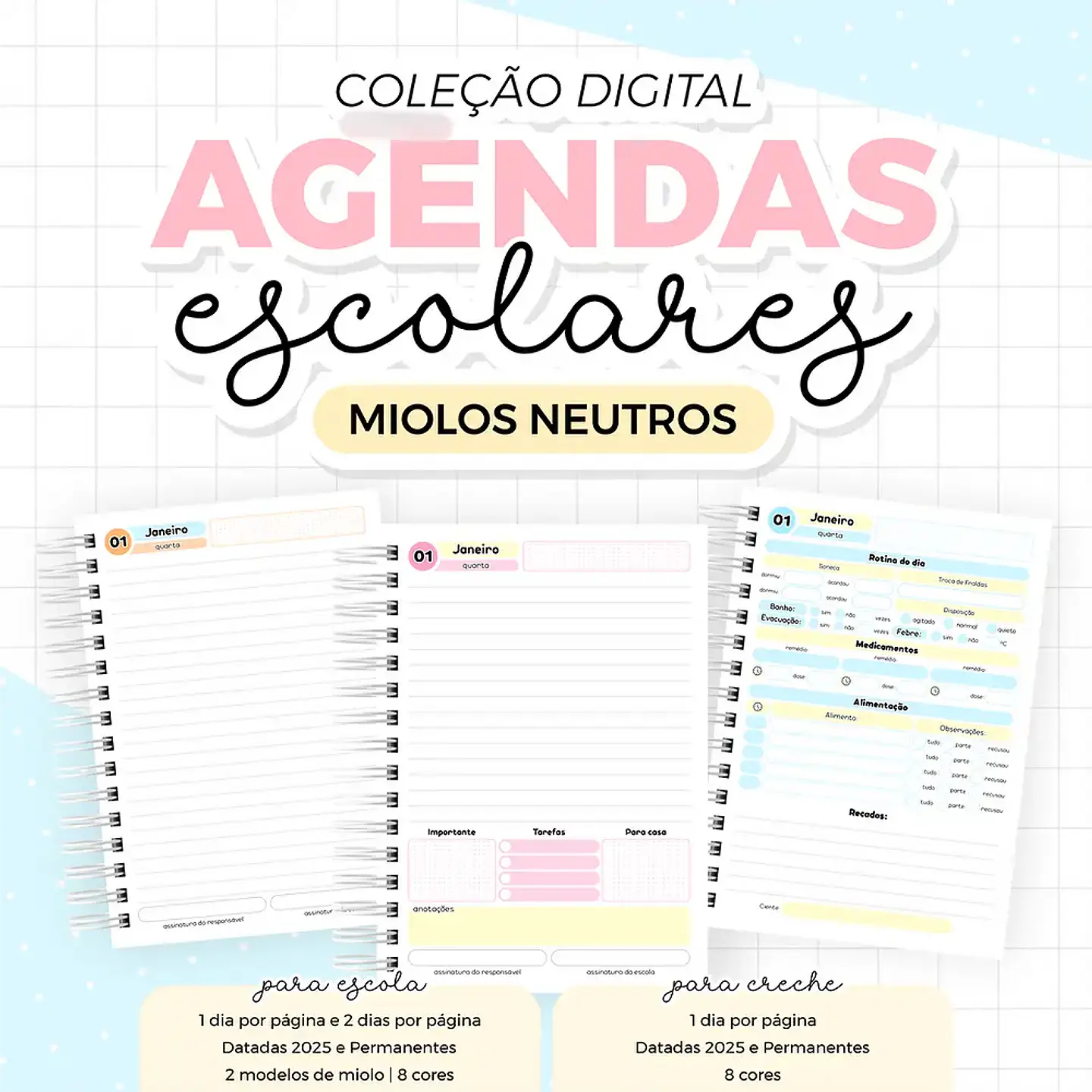 Coleção Agendas Escolares Neutras 1