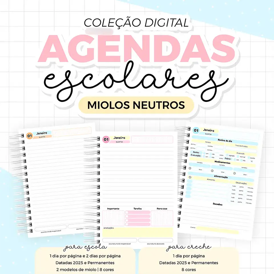 Coleção Agendas Escolares Neutras 1