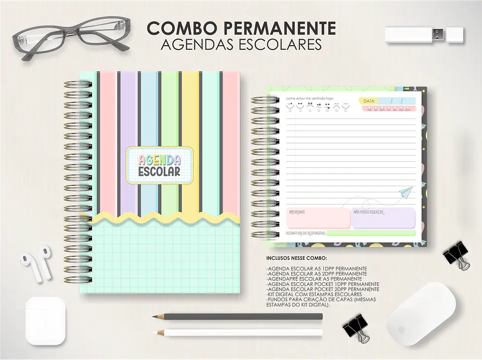 Combo Agendas Escolares - Permanentes 1