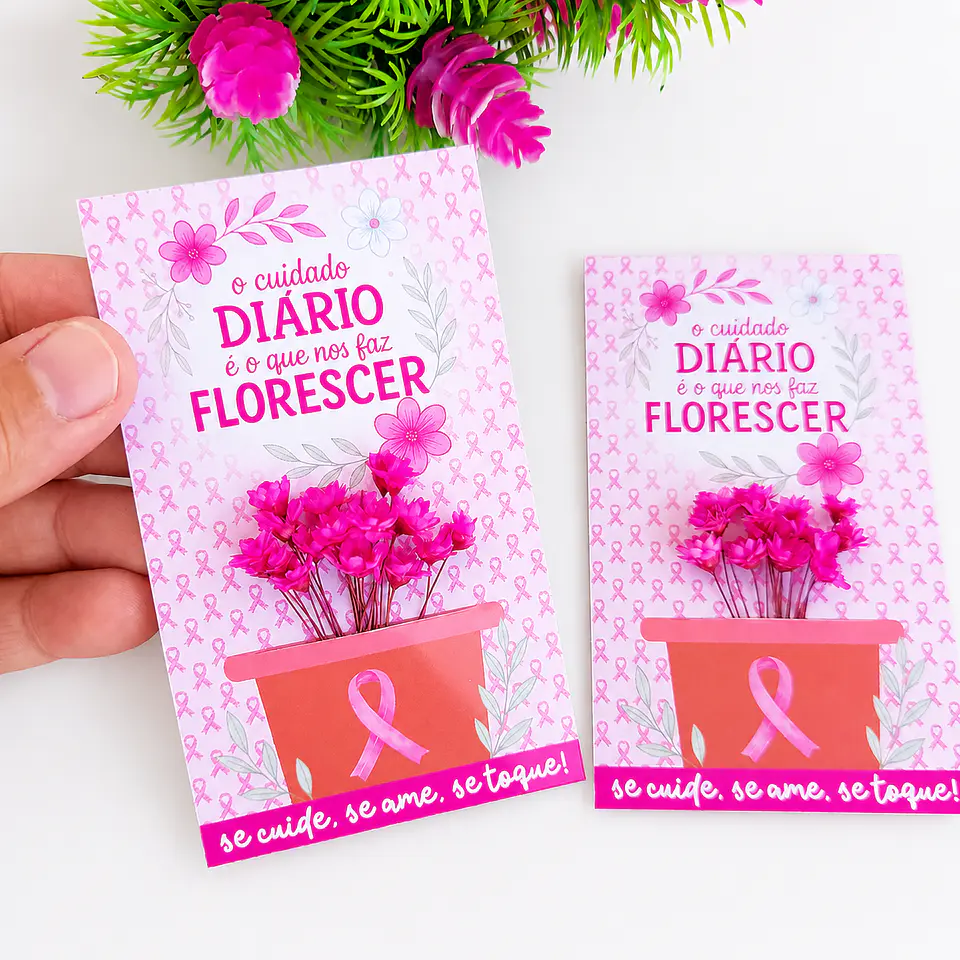Card Mini Flores - Outubro Rosa 1
