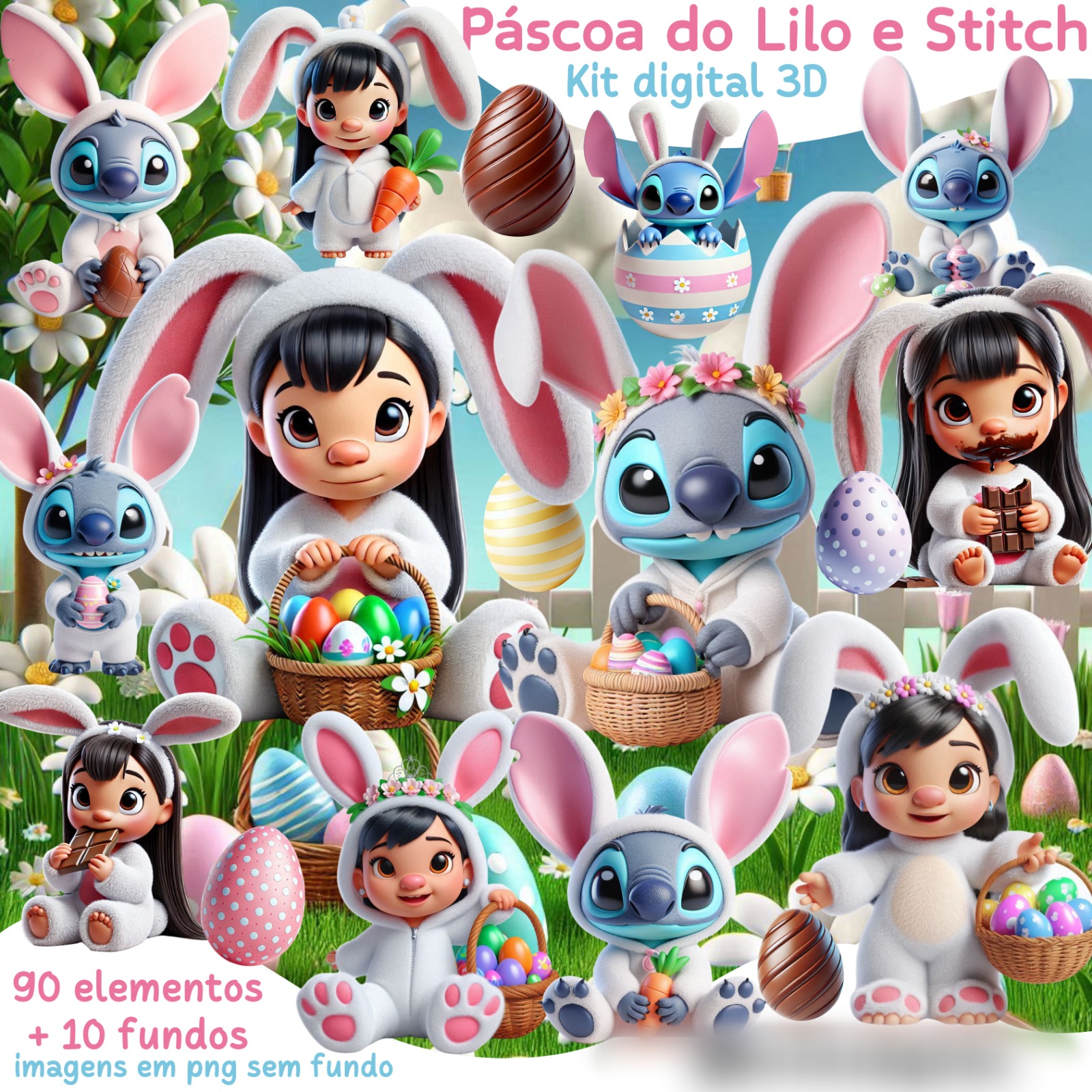 Páscoa Lilo e Stitch - Kit Digital 1