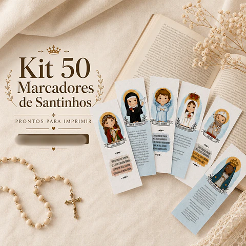 50 Marcadores de Páginas Santinhos
