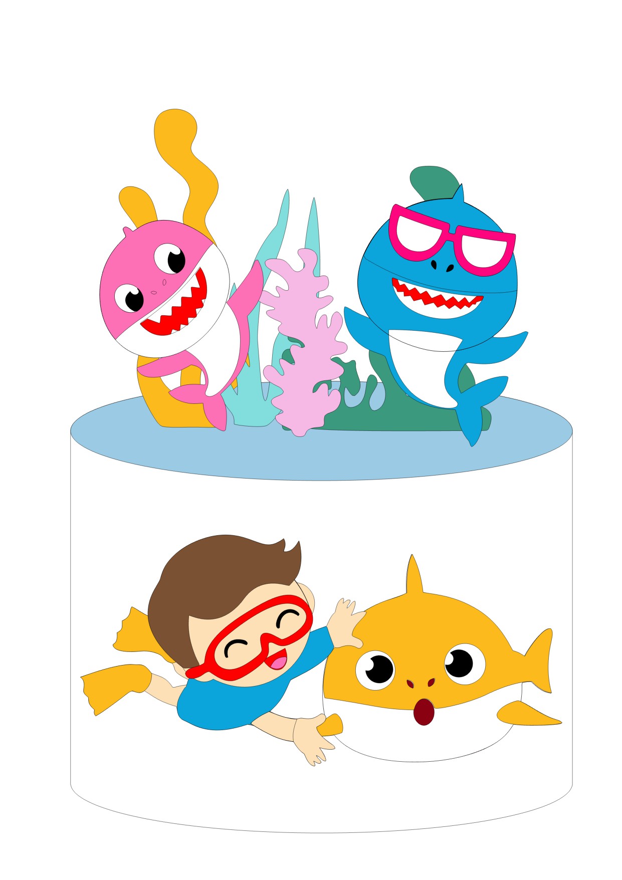 Baby Shark - Topo de Bolo 1